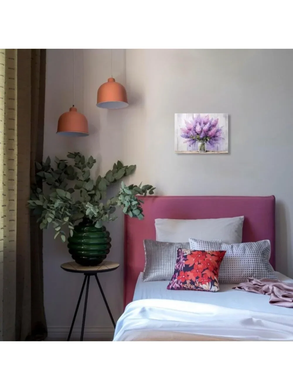 Rustic Lavender Floral Canvas Print - Watercolor Wall Art for Bathroom & Bedroom